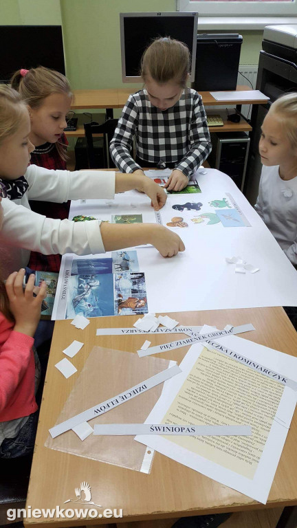 SP w Gąskach na lekcji bibliotecznej