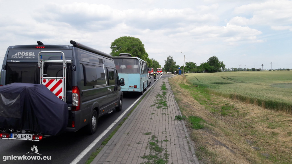Kolizja na DK 15 w Wierzchosławicach
