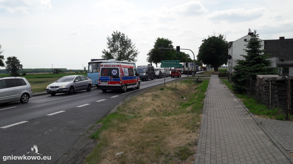 Kolizja na DK 15 w Wierzchosławicach
