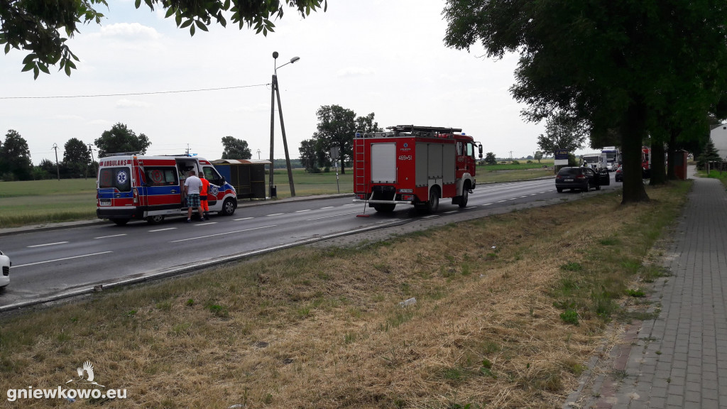 Kolizja na DK 15 w Wierzchosławicach