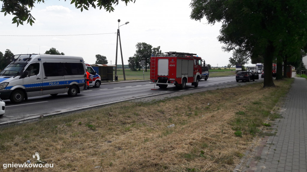 Kolizja na DK 15 w Wierzchosławicach