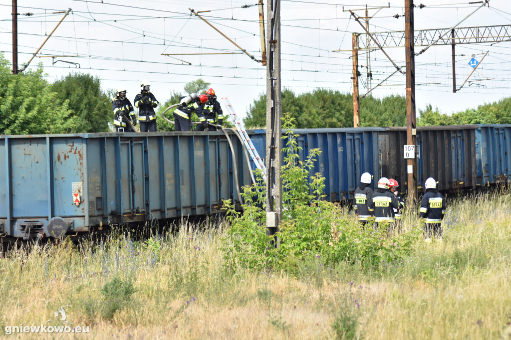 Pożar pociągu w Więcławicach