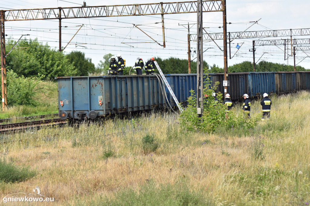 Pożar pociągu w Więcławicach