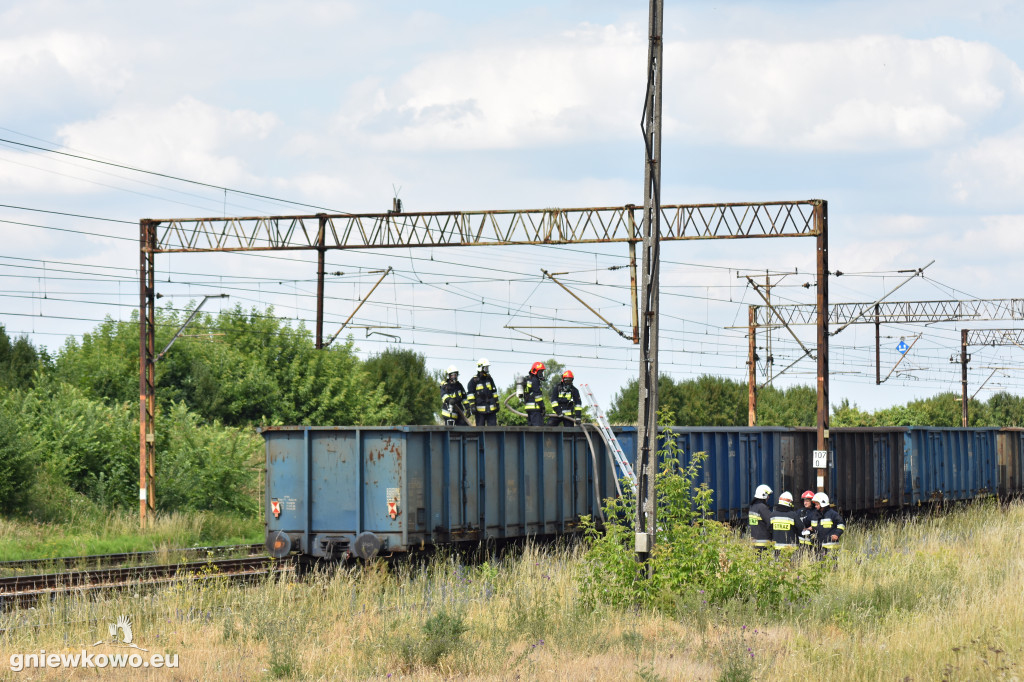 Pożar pociągu w Więcławicach