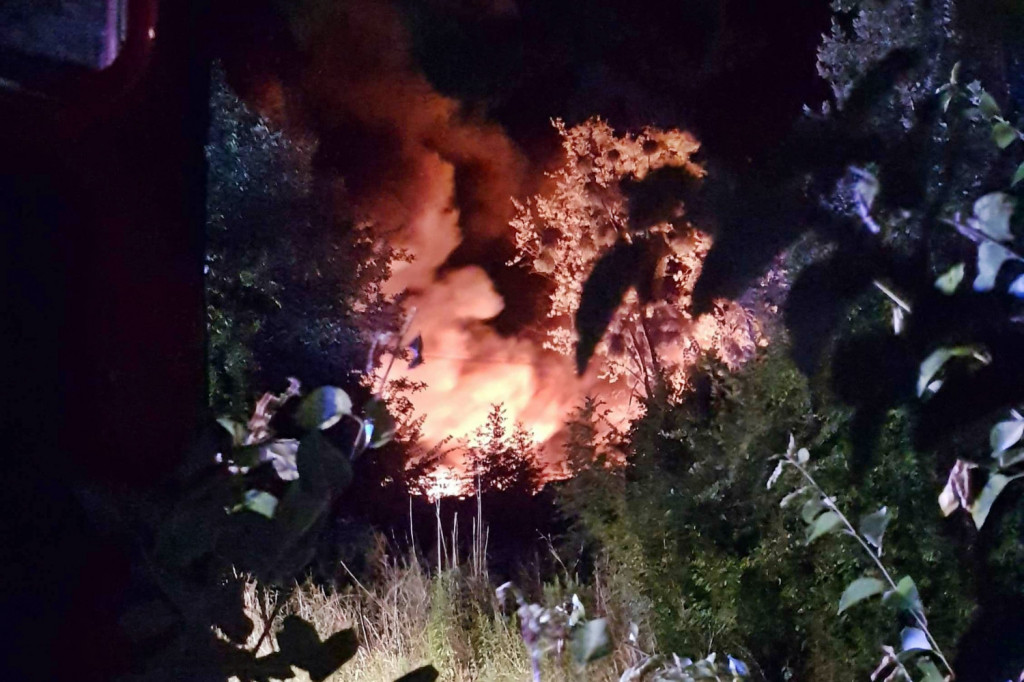 Nocny pożar w Wielowsi