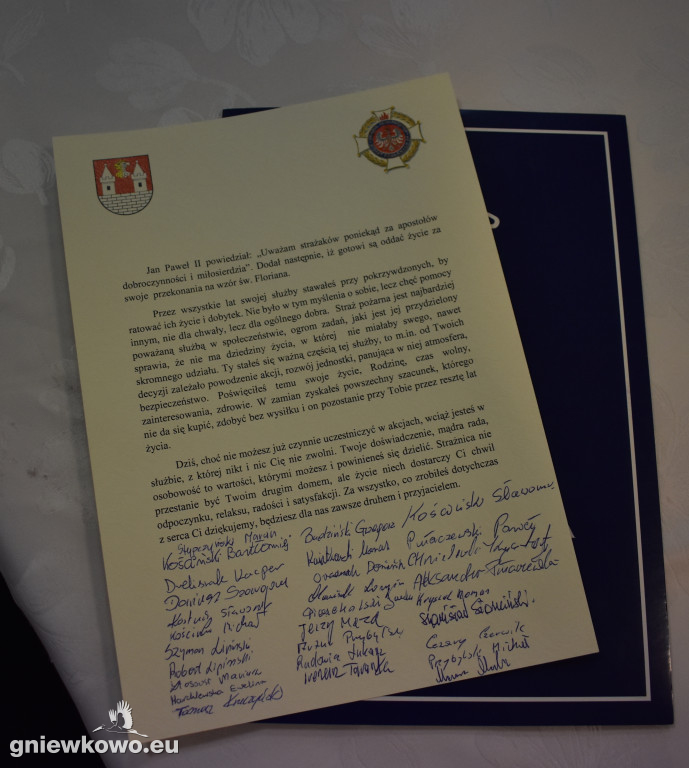 Walne zebranie OSP Gniewkowo i uhonorowanie dha Głuszaka