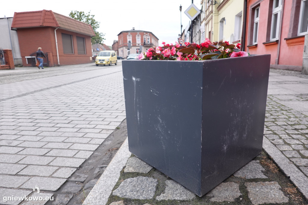 Doniczki przy ulicy Sobieskiego