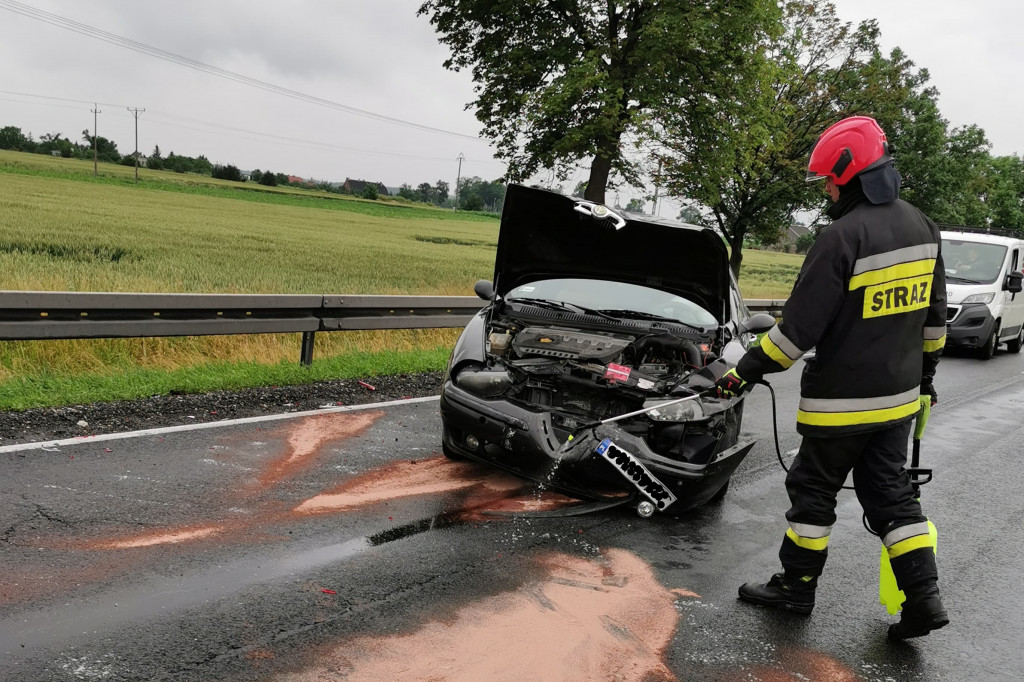 Wypadek na DK 15 w Wielowsi