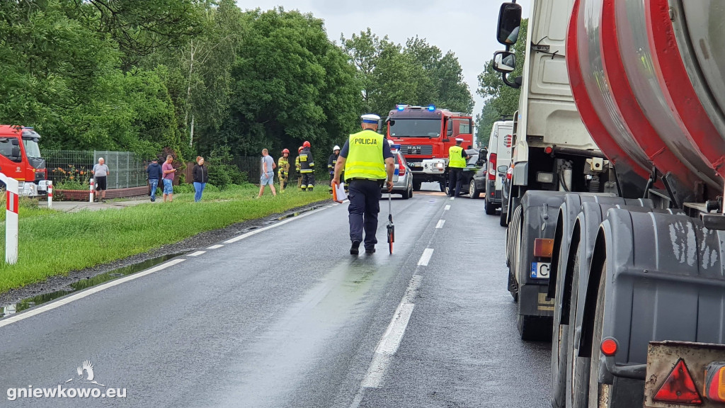 Wypadek na DK 15 w Wielowsi