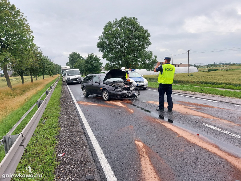 Wypadek na DK 15 w Wielowsi