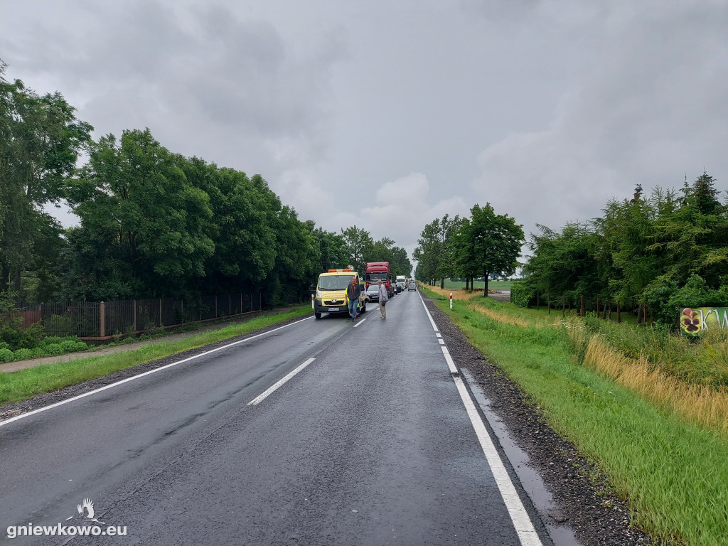 Wypadek na DK 15 w Wielowsi