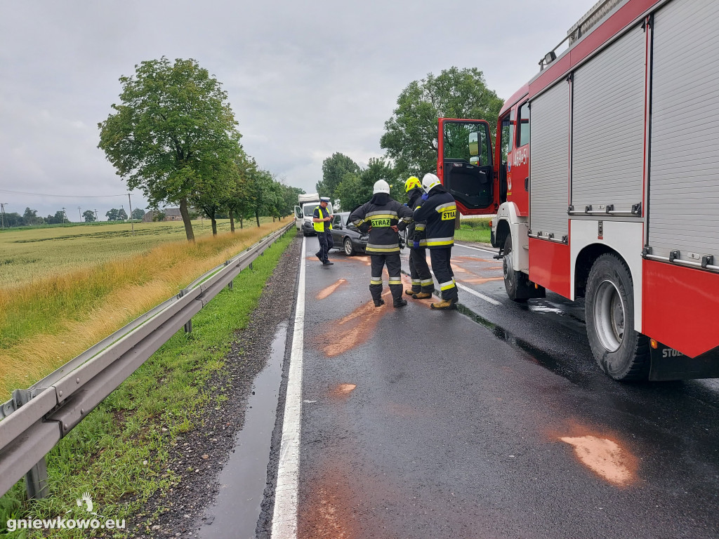 Wypadek na DK 15 w Wielowsi