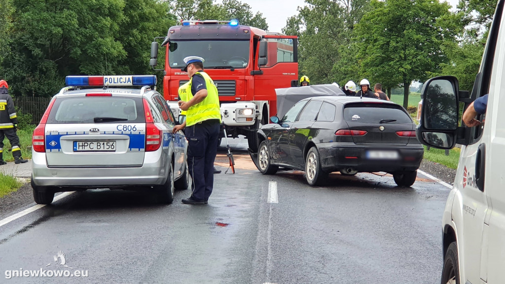 Wypadek na DK 15 w Wielowsi