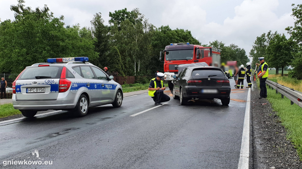 Wypadek na DK 15 w Wielowsi