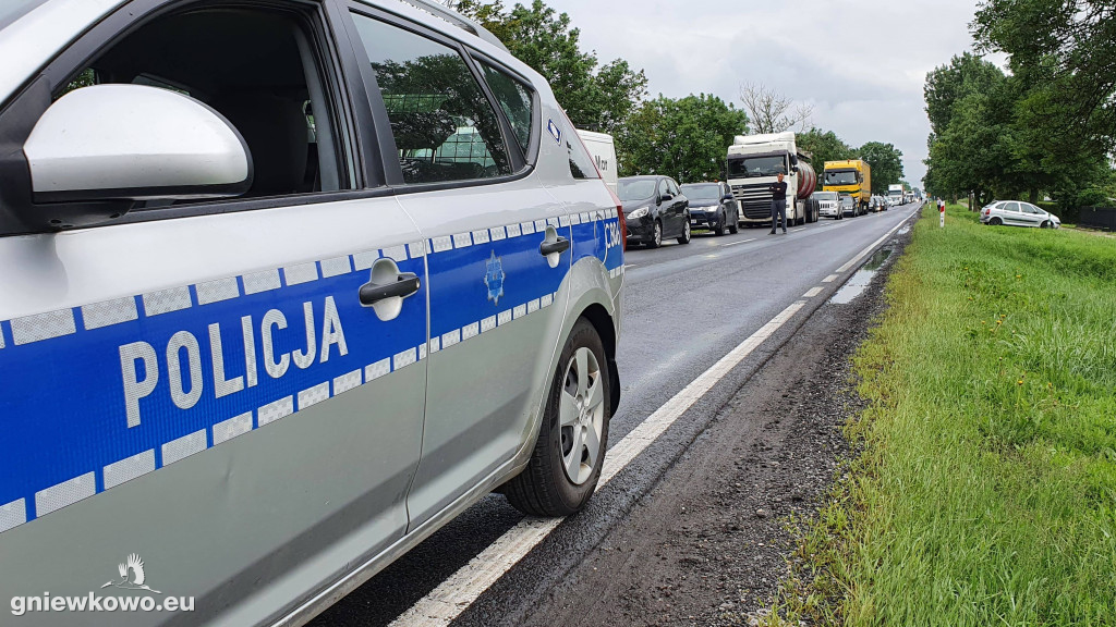 Wypadek na DK 15 w Wielowsi