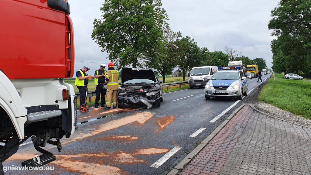 Wypadek na DK 15 w Wielowsi
