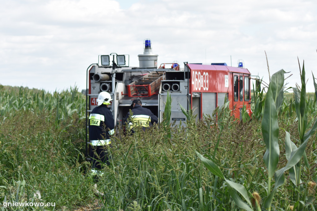 Pożar stogu w Bąkowie 31.07.2020