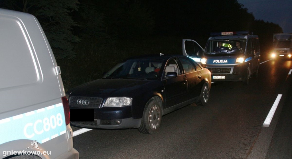 Audi z narkotykami na drodze z Gniewkowa