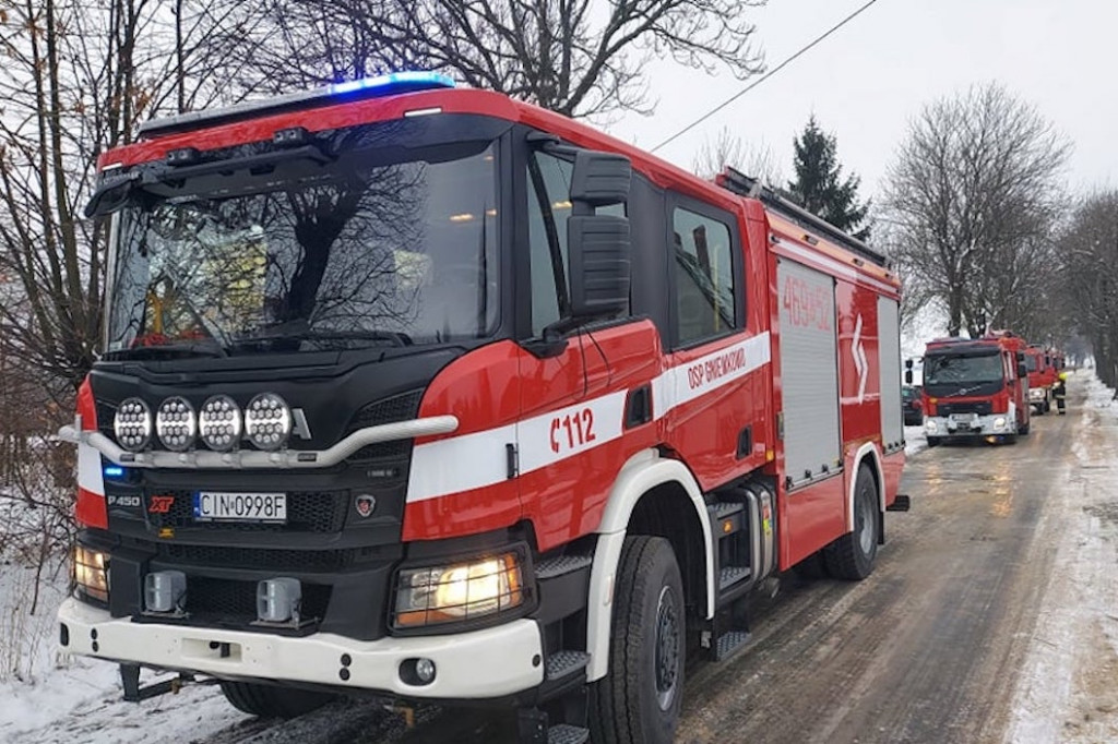 Pożar w piwnicy w Bąbolinie