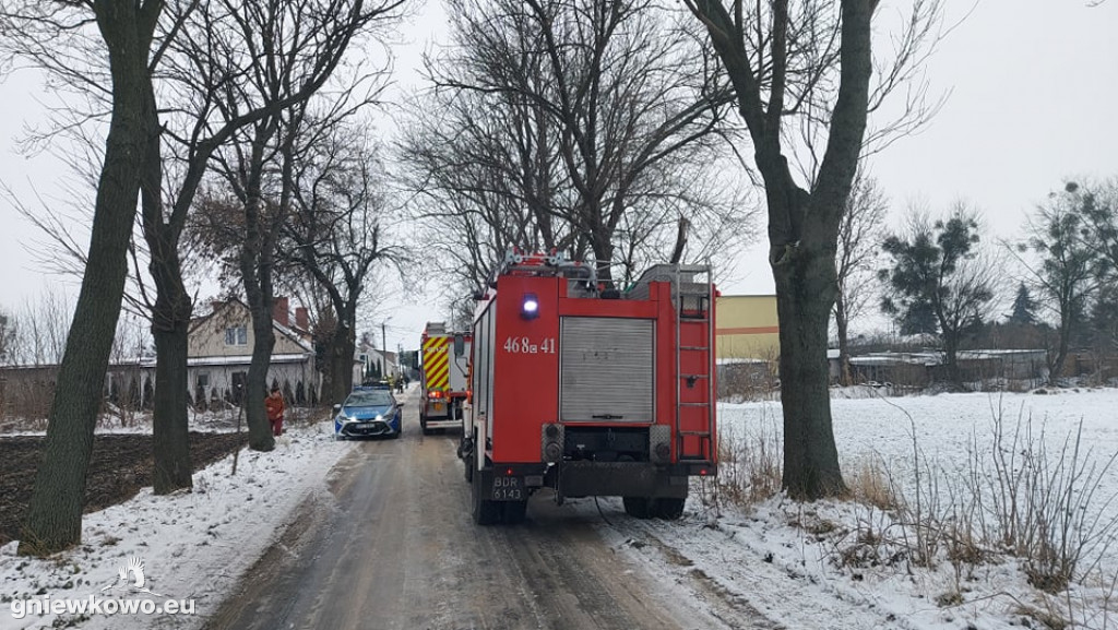 Pożar w piwnicy w Bąbolinie