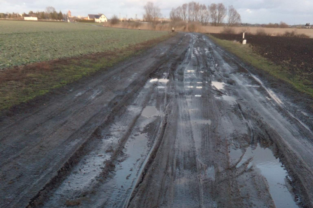 Ulica Kolejowa po roztopach
