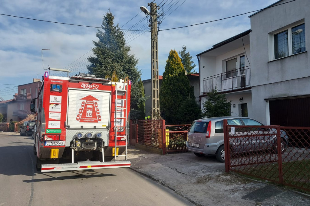 Pożar sadzy w kominie przy ul. Sikorskiego
