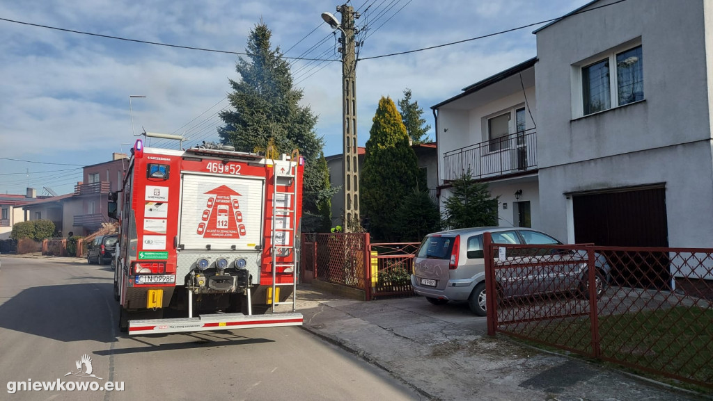 Pożar sadzy w kominie przy ul. Sikorskiego