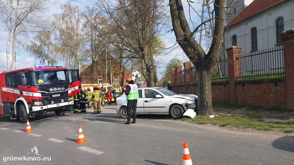 Auto na drzewie w Murzynnie