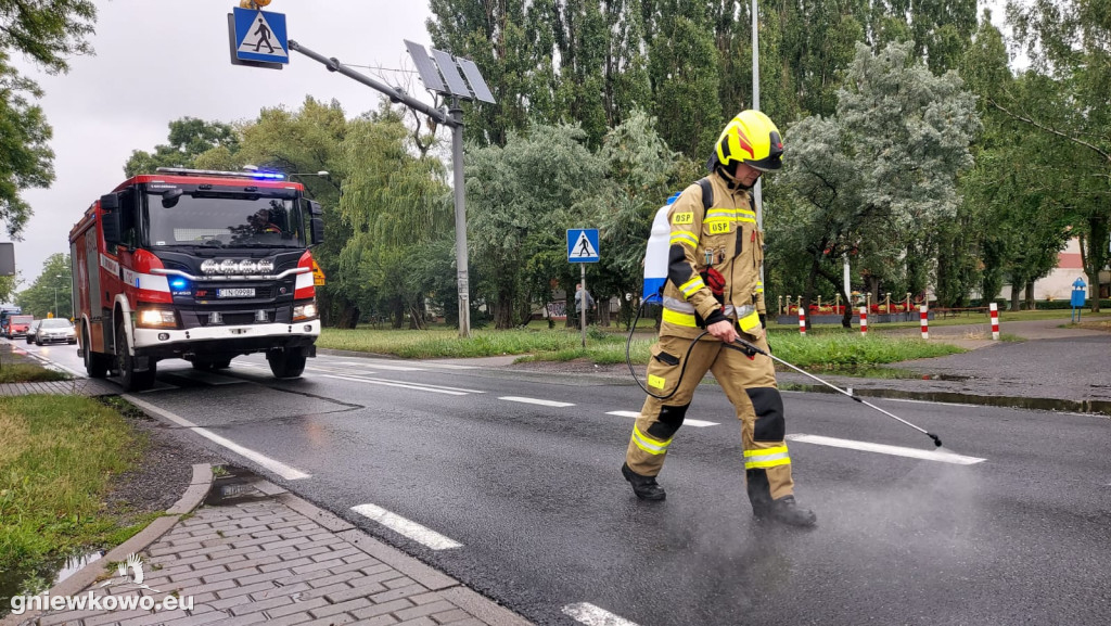 Niebezpieczna substancja na DK15