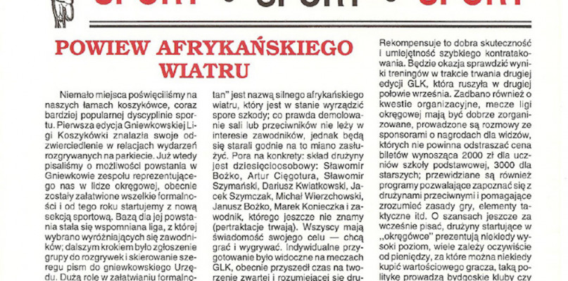 Gniewkowo 25 lat temu: Tak rodził się koszykarski Harmattan